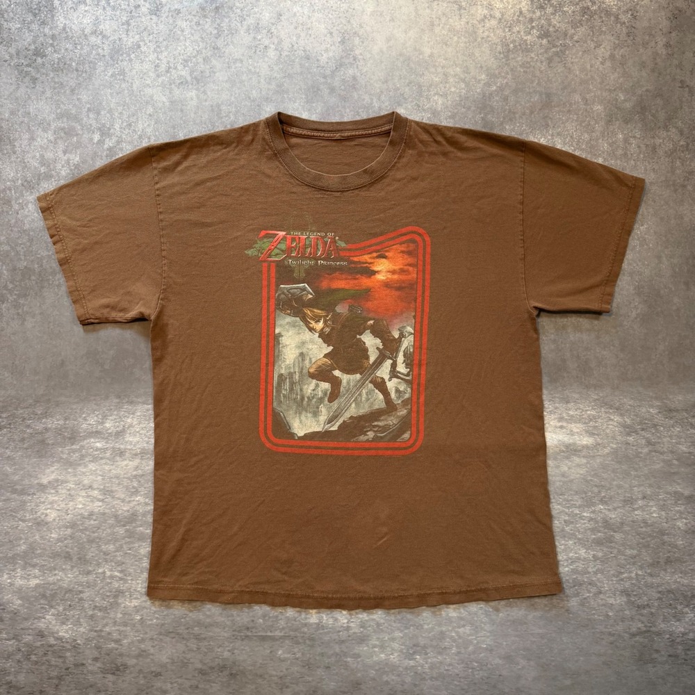 Vintage 2006 Nintendo Legend of Zelda Twilight Princess Shirt Mens XL Brown Link